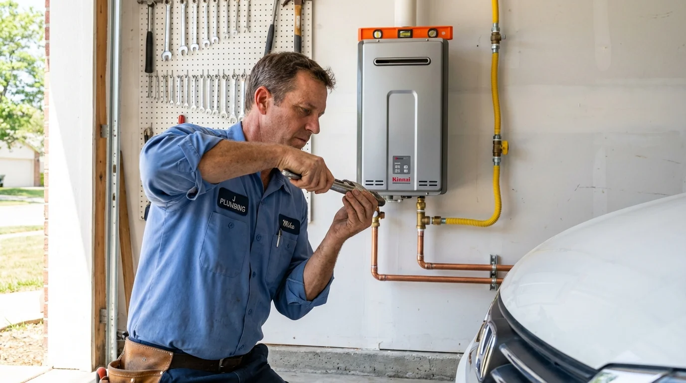 Tankless water heater installation by a Johns Plumbing LLC plumber in Davidson